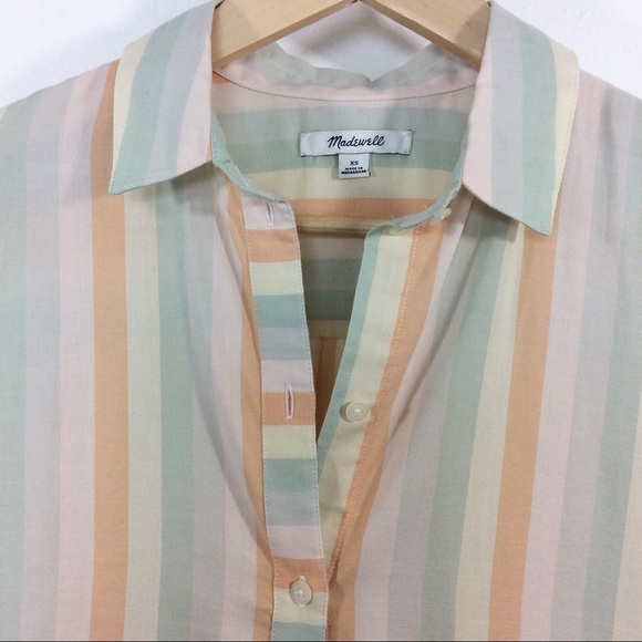Madewell Tunic Shirtdress Rainbow Stripe XS - Picture 6 of 13